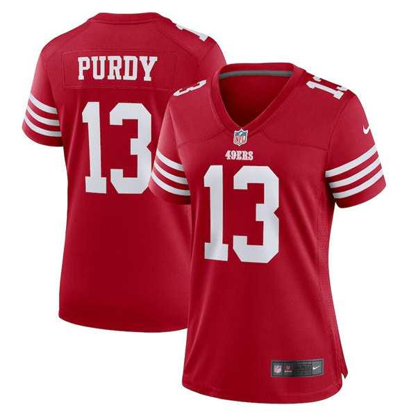 Womens San Francisco 49ers #13 Brock Purdy Red Stitched Game Jersey(Run Small) Dzhi